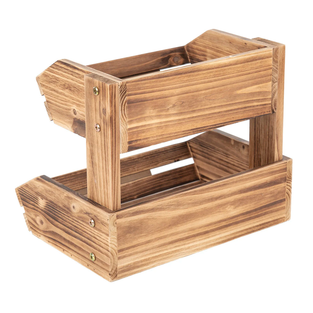 2-Tier Wooden Produce Stand