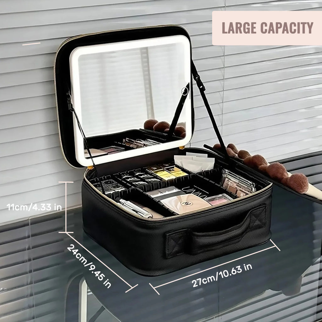 LED-Lit Travel Makeup Case