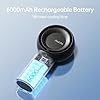 JISULIFE Handheld Portable Turbo Fan [18H Max Cooling Time], 6000mAh USB Rechargeable Personal Battery Operated Lash Small Pocket Fan with 5 Speeds for Travel/Outdoor/Home/Office - Black