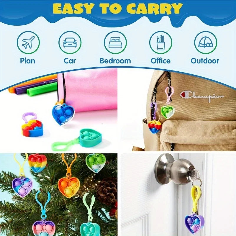 Pop Fidget Keychain, 30-Pack