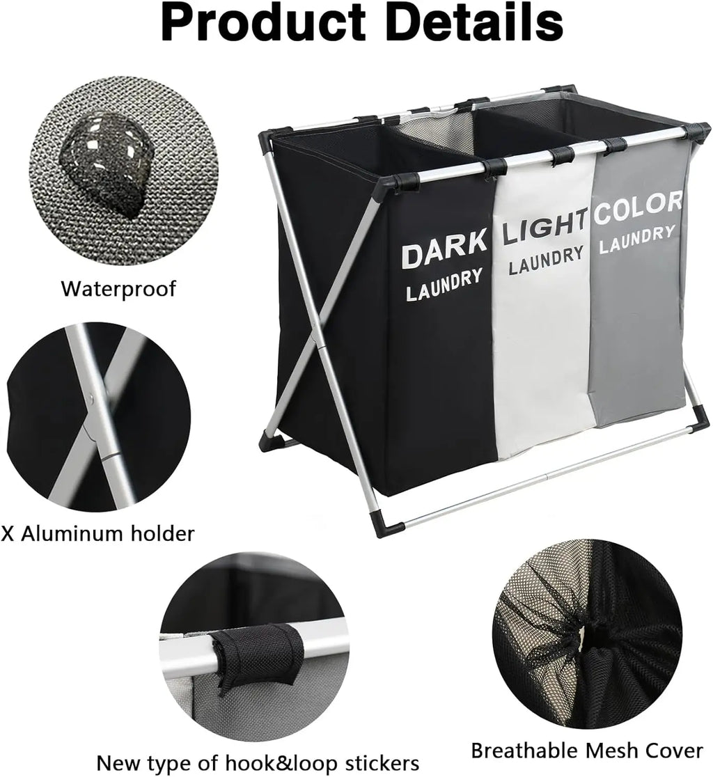 3-Section Laundry Hamper