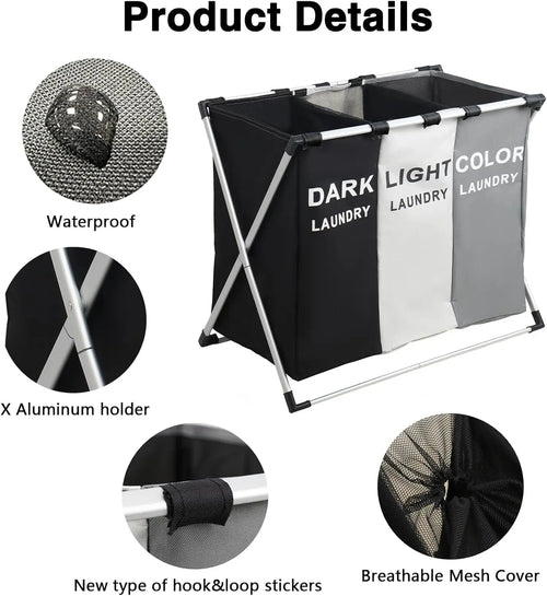 3-Section Laundry Hamper