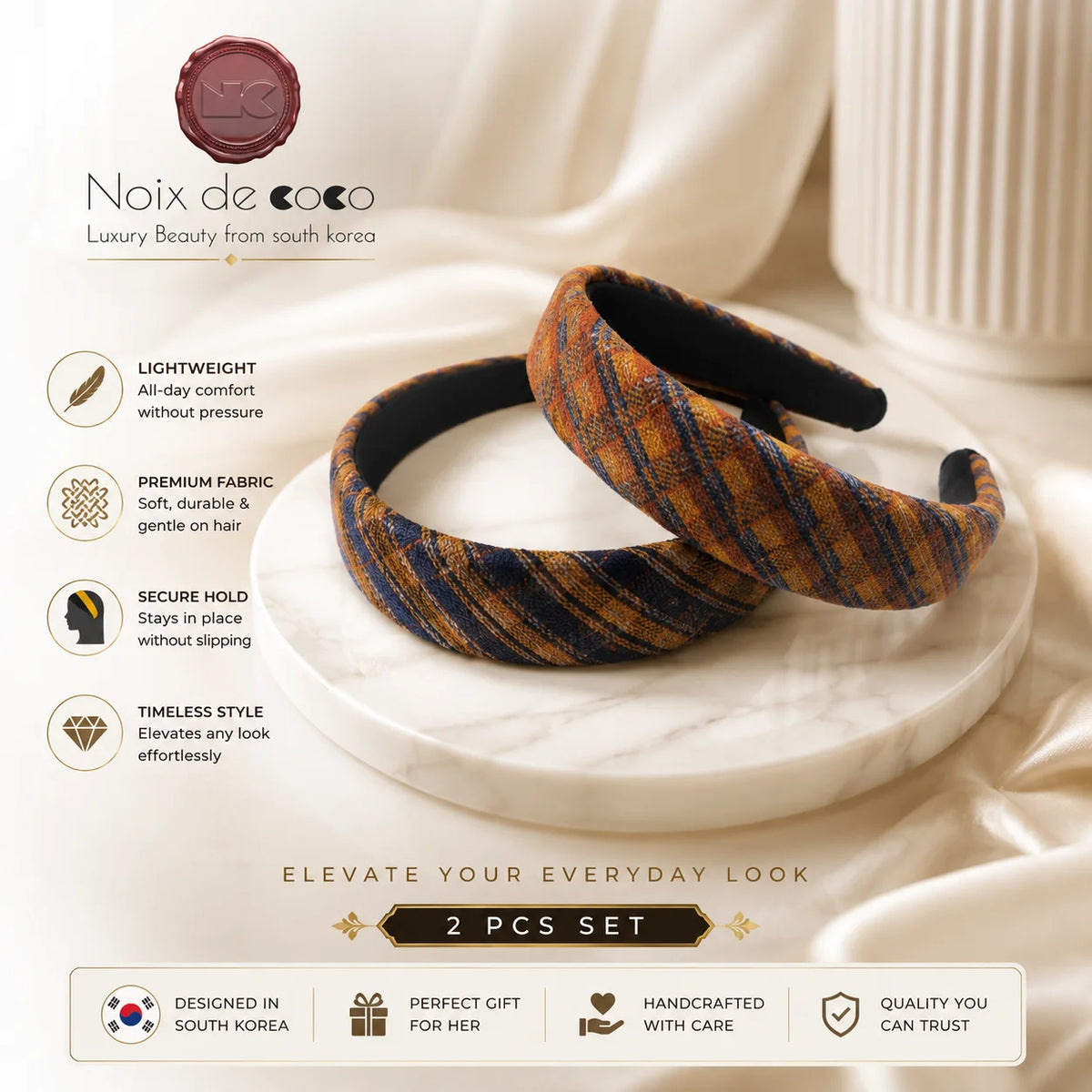 Noix de Coco Padded Headband Duo