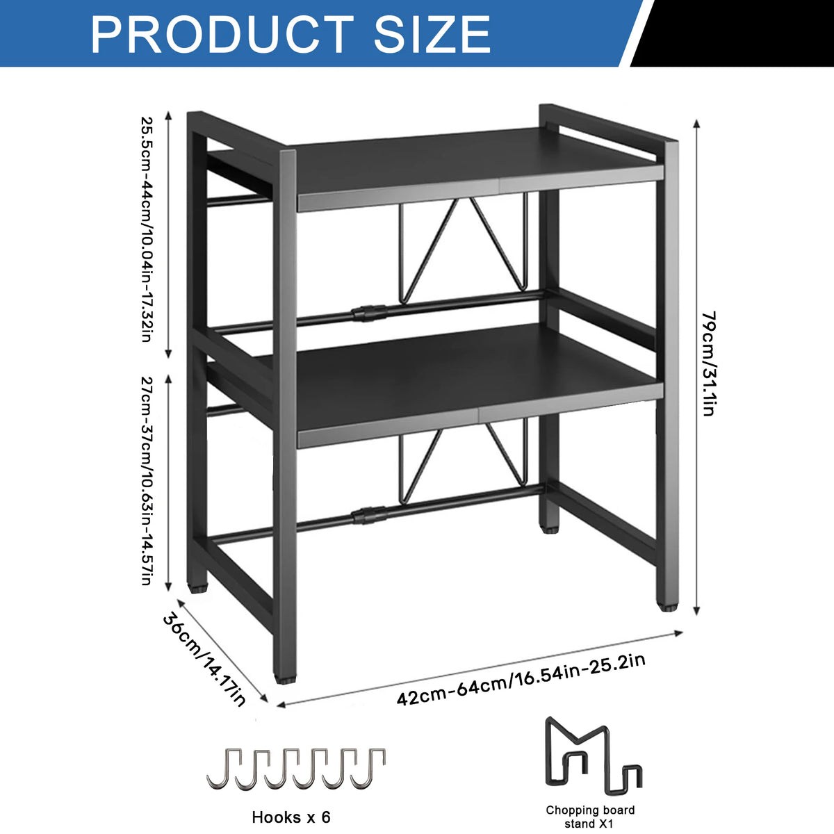 Expandable Counter Shelf, 2-Tier