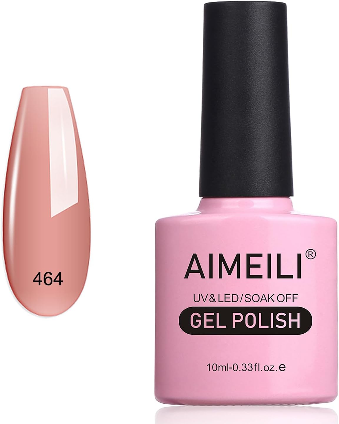 AIMEILI Gel Nail Polish, UV LED Soak Off Nail Art Manicure Pedicure Ideal for Salon Studios & Home Use, Long Lasting & Easy to Apply - (464) 10ml