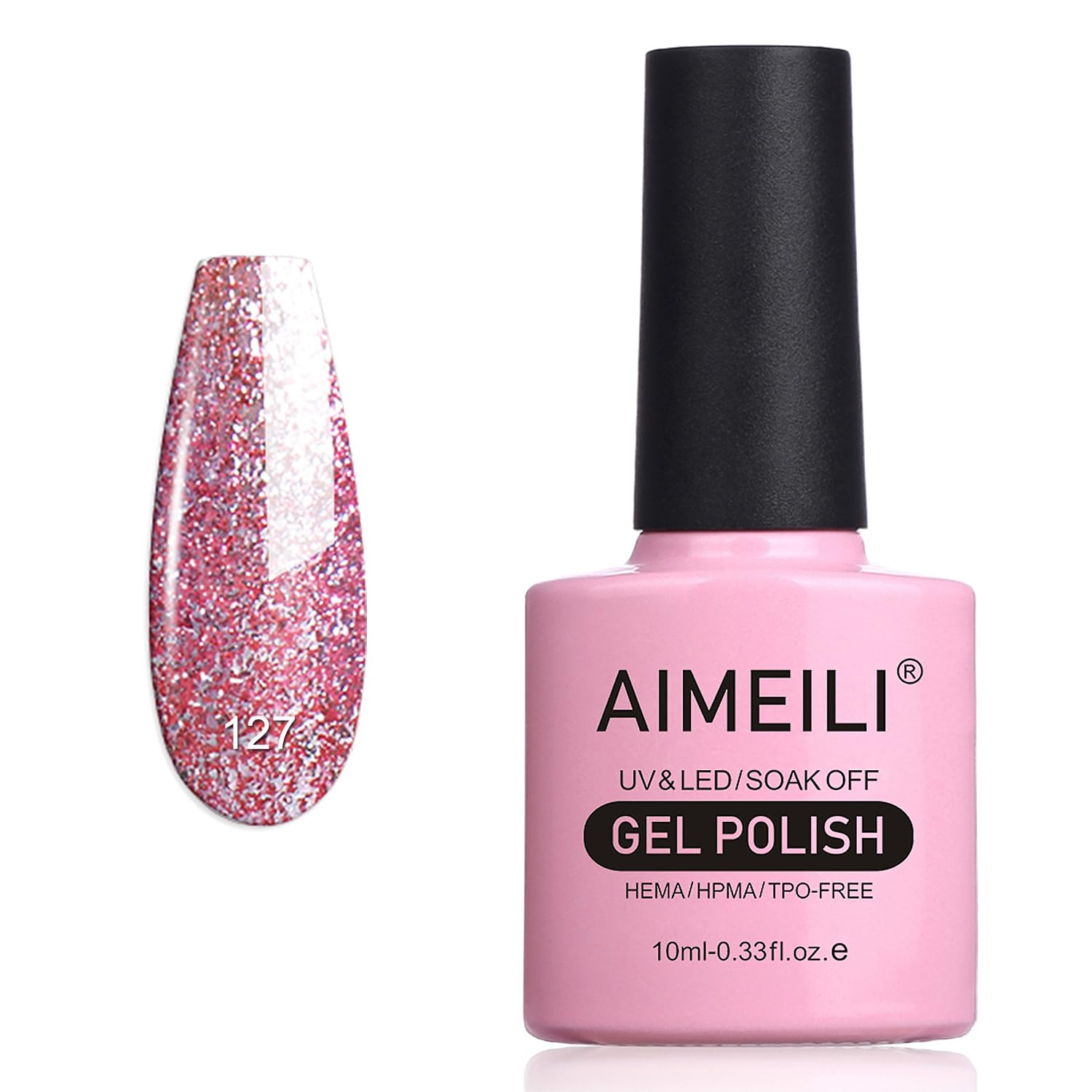 AIMEILI Gel Nail Polish, UV LED Soak Off Nail Art Manicure Pedicure Ideal for Salon Studios & Home Use, Long Lasting & Easy to Apply - (464) 10ml