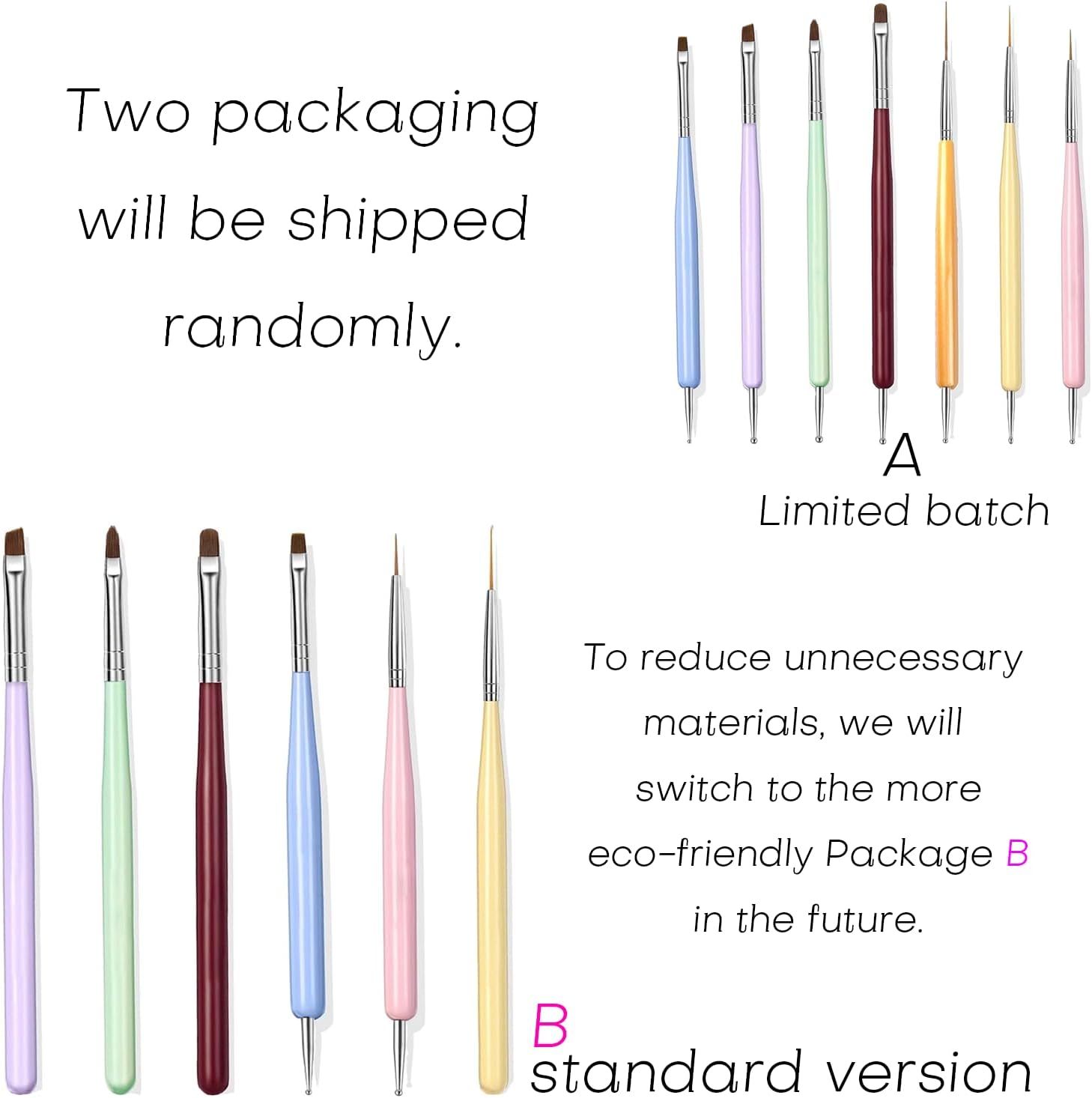 6 PCS Nail Art Brushes, Nail Design Painting Brush Set with Nail Polish Brush, Nail Liner Brush, Nail Extension Gel Brush, Builder Nail Gel Brush, and Multi-Size Dotting Pens for DIY Nail Art