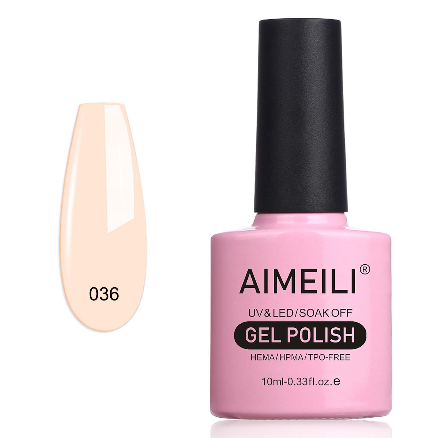 AIMEILI Gel Nail Polish, UV LED Soak Off Nail Art Manicure Pedicure Ideal for Salon Studios & Home Use, Long Lasting & Easy to Apply - (464) 10ml