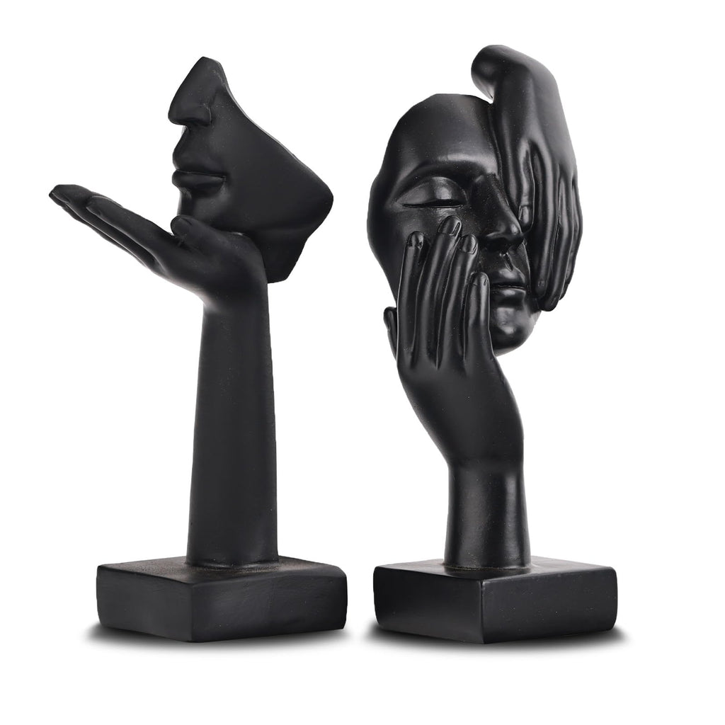 3 PCS Thinker Statue, Golden Black Abstract Art Sculpture Modern Home Decoration Desktop Decoration Christmas New Year Gift (3 Pcs Gold)