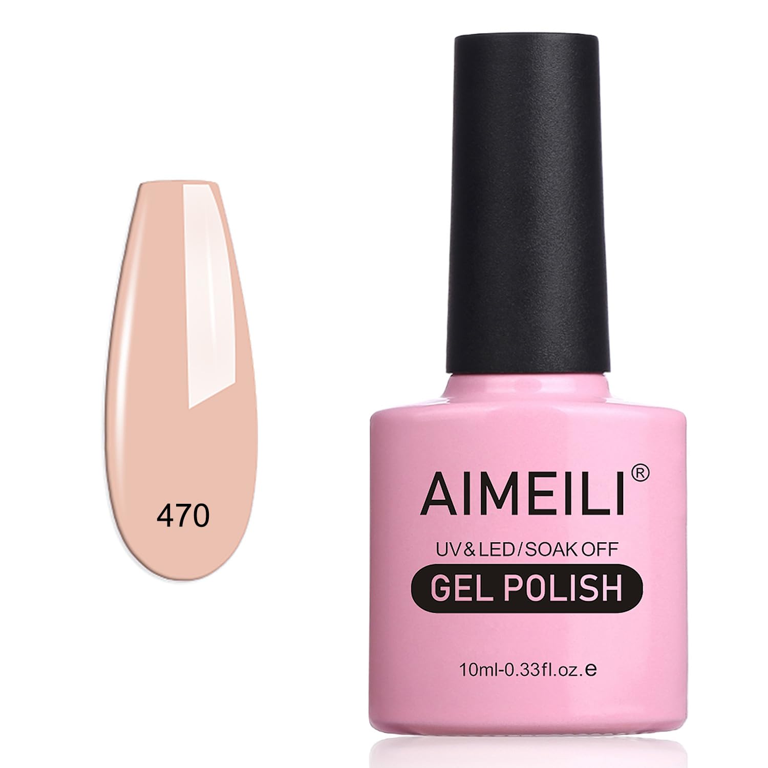AIMEILI Gel Nail Polish, UV LED Soak Off Nail Art Manicure Pedicure Ideal for Salon Studios & Home Use, Long Lasting & Easy to Apply - (464) 10ml