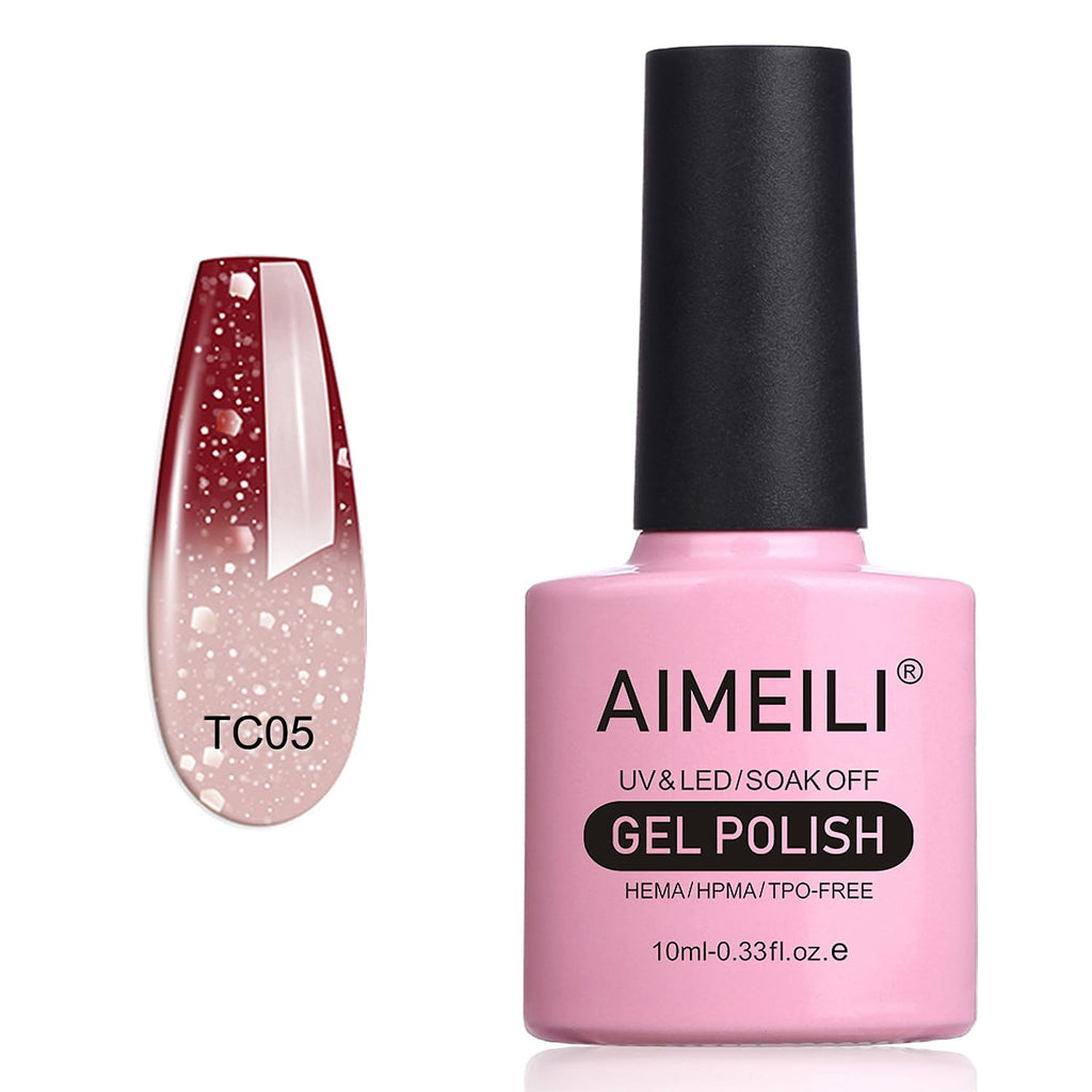 AIMEILI Gel Nail Polish, UV LED Soak Off Nail Art Manicure Pedicure Ideal for Salon Studios & Home Use, Long Lasting & Easy to Apply - (464) 10ml