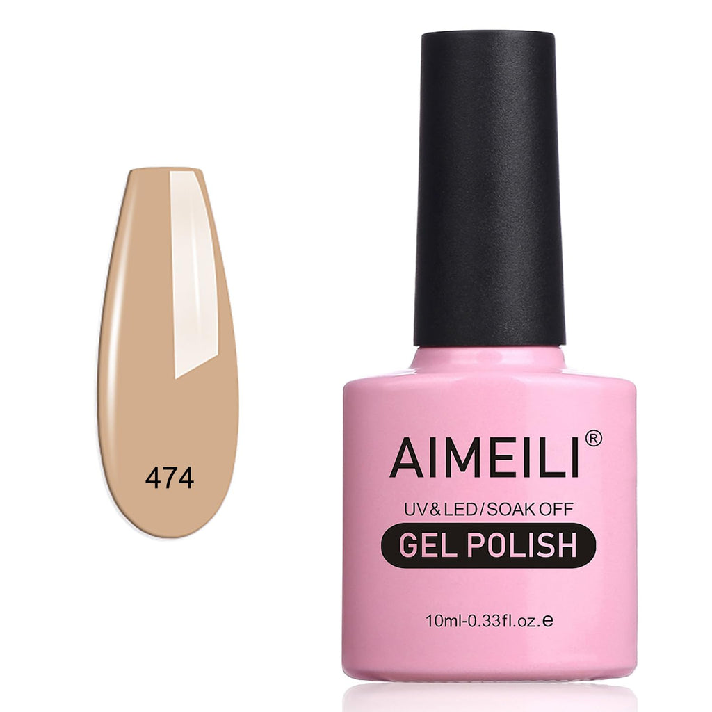 AIMEILI Gel Nail Polish, UV LED Soak Off Nail Art Manicure Pedicure Ideal for Salon Studios & Home Use, Long Lasting & Easy to Apply - (464) 10ml