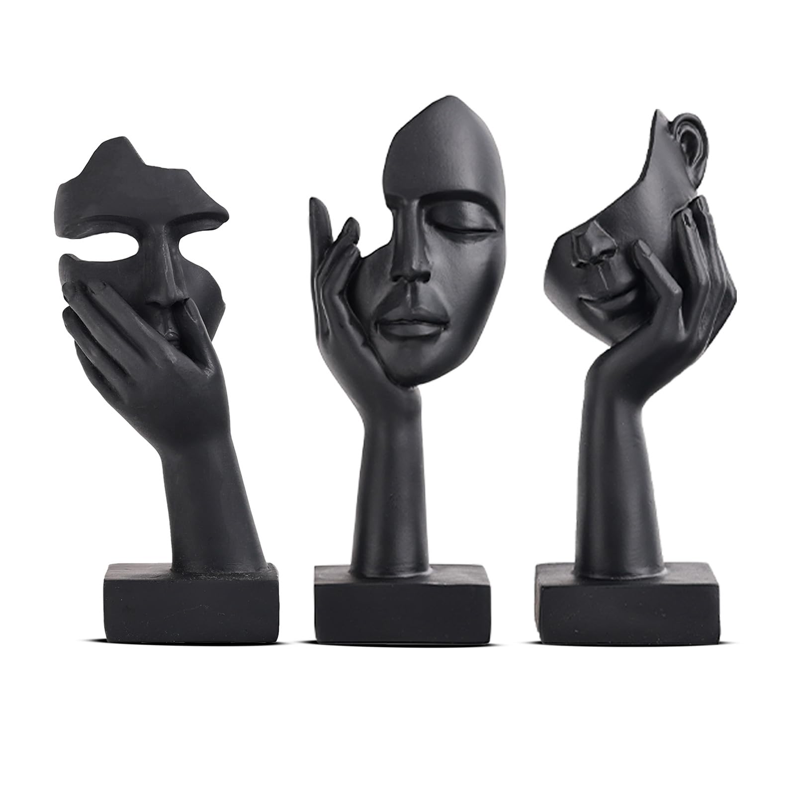 3 PCS Thinker Statue, Golden Black Abstract Art Sculpture Modern Home Decoration Desktop Decoration Christmas New Year Gift (3 Pcs Gold)