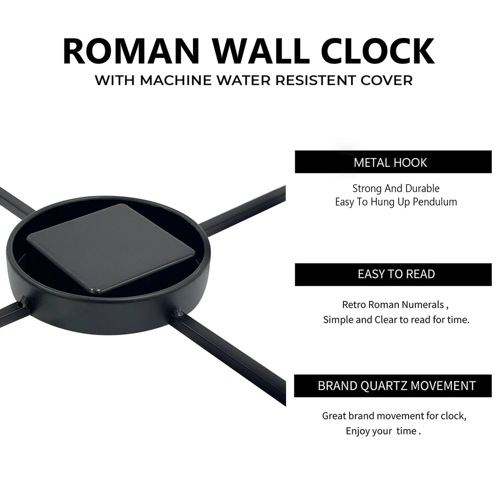Roman Numeral Garden Clock, 60cm