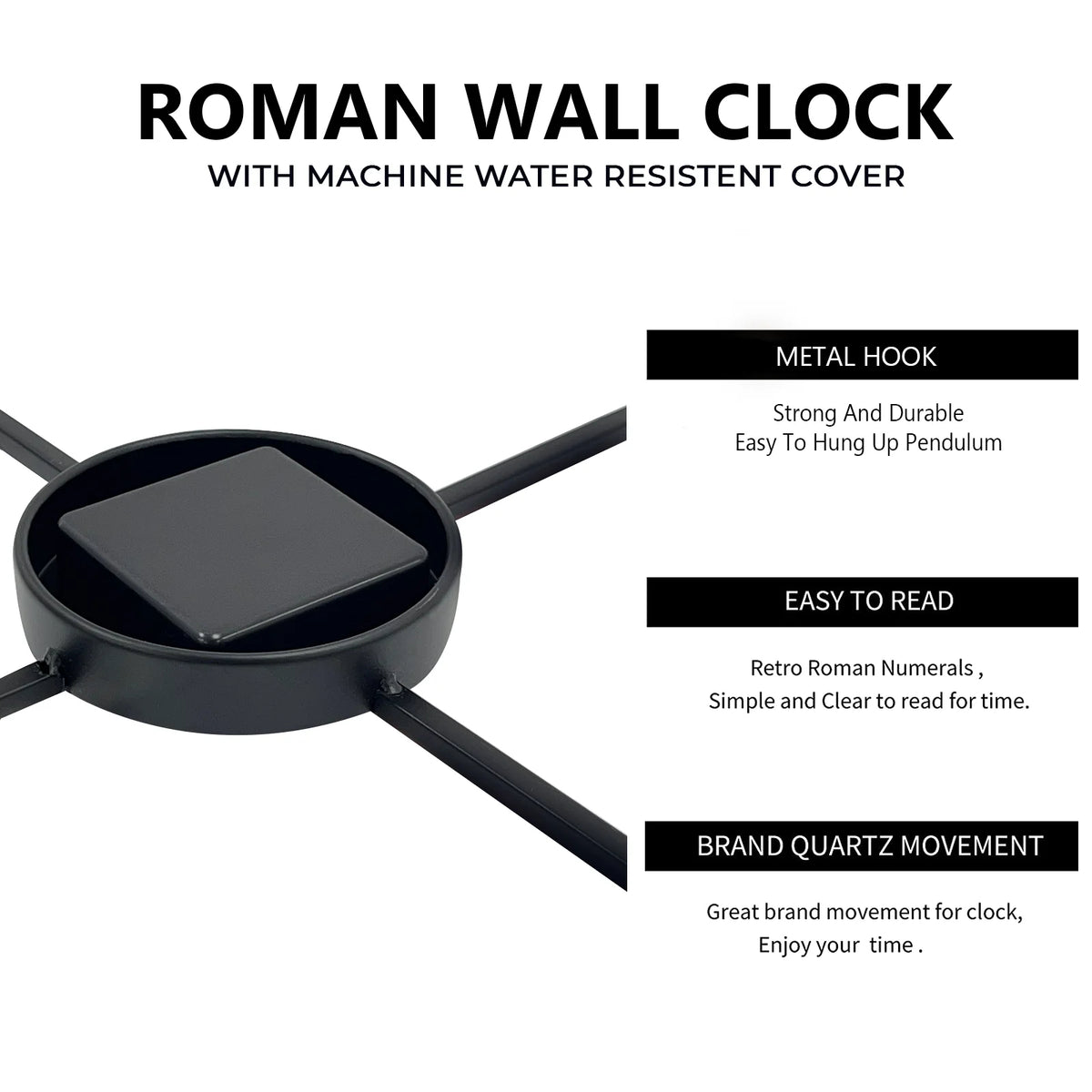 Roman Numeral Garden Clock, 60cm