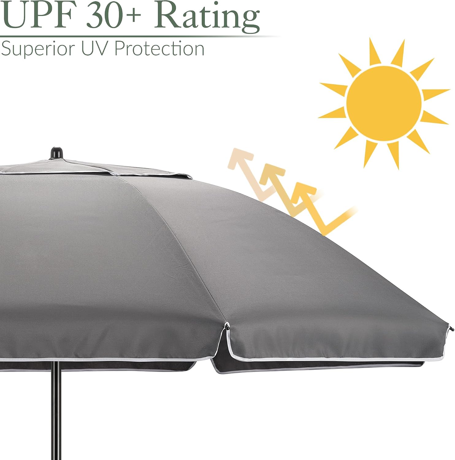 CHRISTOW Portable Beach Parasol Tilting Garden Sunshade Umbrella UV Resistant 2m