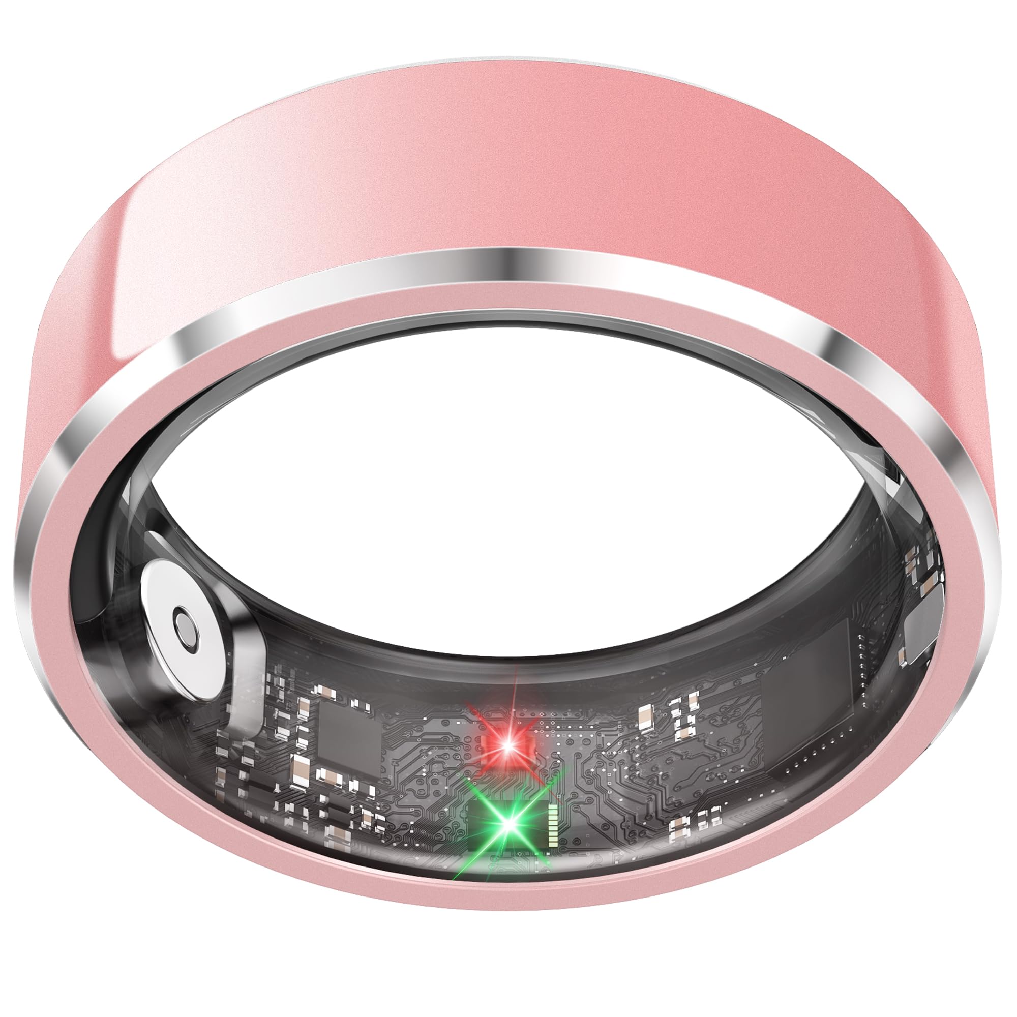Smart Ring for Women,Fitness & Activity Tracker with Blood Pressure/Heart Rate Monitor, Sleep Tracker, Step Counter, IP68 Waterproof Ring for iOS&Android,Fast Charge,No Subscription (Silver,Size9）