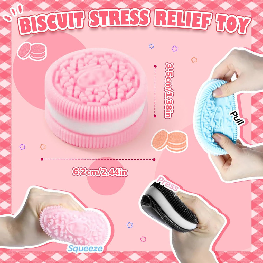 Stress Relieving Squeeze Music, 4Pcs Or eo Biscuit Stress Relief Toy, Taba Squishy, Pinching Biscuit Simulation Toy Fufu Squishy Stress Relief Toy