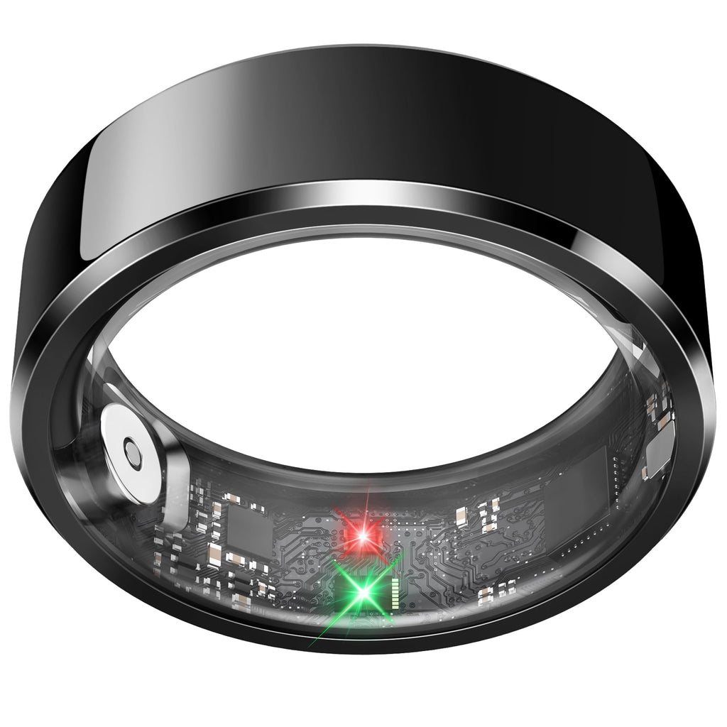 Smart Ring for Women,Fitness & Activity Tracker with Blood Pressure/Heart Rate Monitor, Sleep Tracker, Step Counter, IP68 Waterproof Ring for iOS&Android,Fast Charge,No Subscription (Silver,Size9）