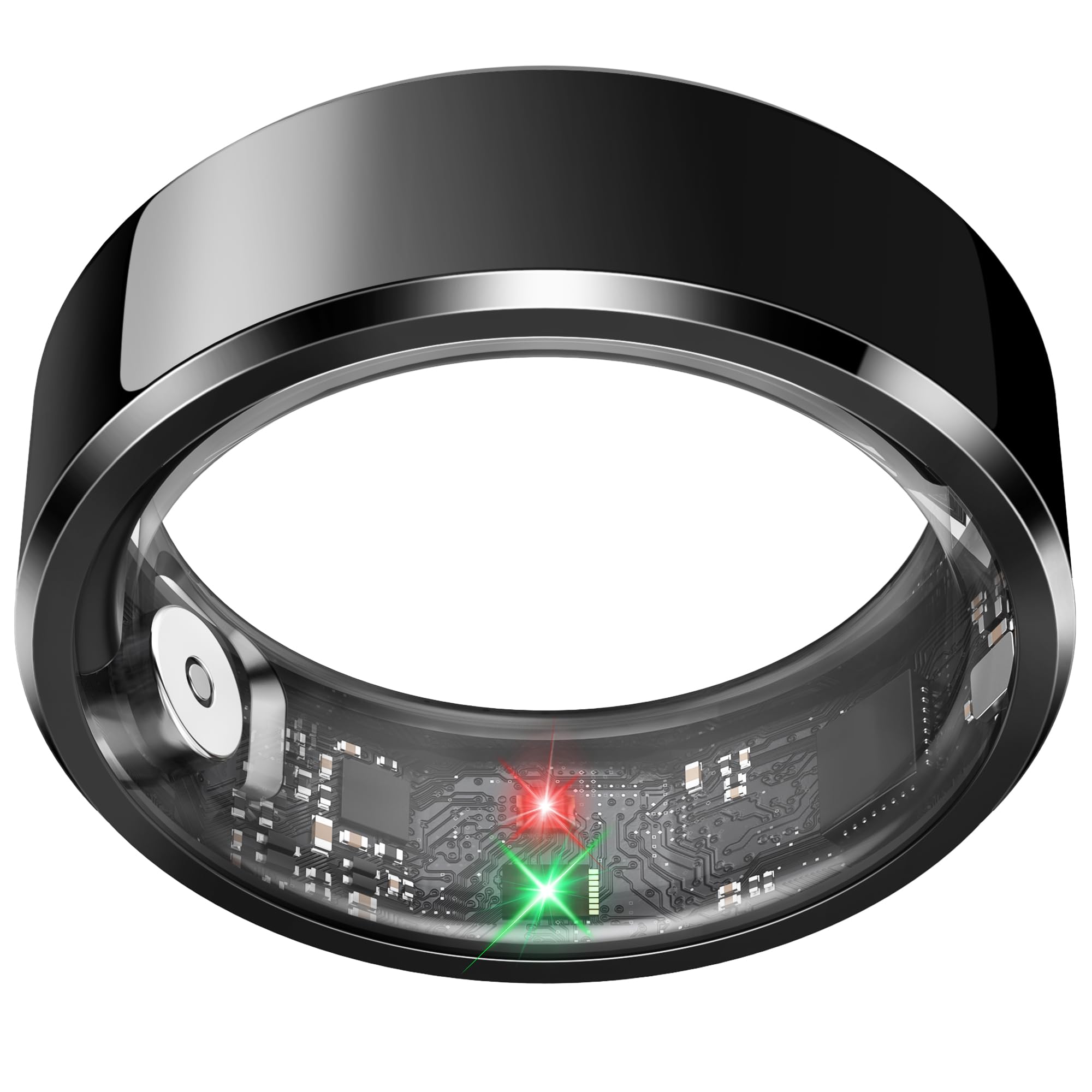 Smart Ring for Women,Fitness & Activity Tracker with Blood Pressure/Heart Rate Monitor, Sleep Tracker, Step Counter, IP68 Waterproof Ring for iOS&Android,Fast Charge,No Subscription (Silver,Size9）