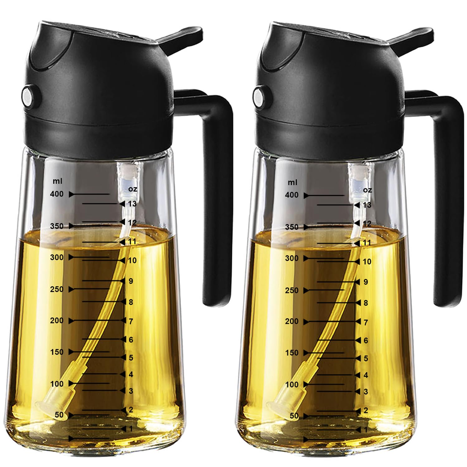 TrendPlain 16oz Olive Oil Spray Bottle - 2 in 1 Olive Oil Dispenser Bottle for Kitchen Accessories - Kitchen Gadgets, For Air Fryer