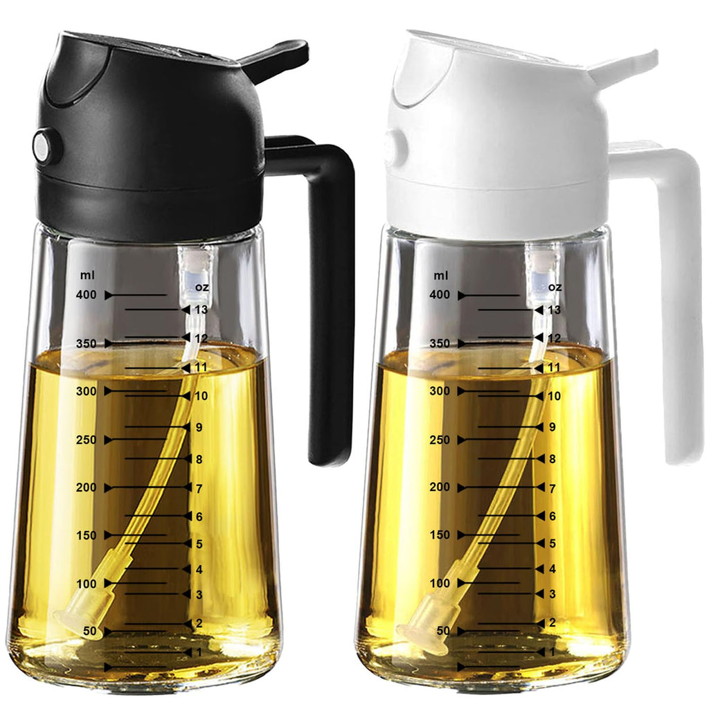 TrendPlain 16oz Olive Oil Spray Bottle - 2 in 1 Olive Oil Dispenser Bottle for Kitchen Accessories - Kitchen Gadgets, For Air Fryer