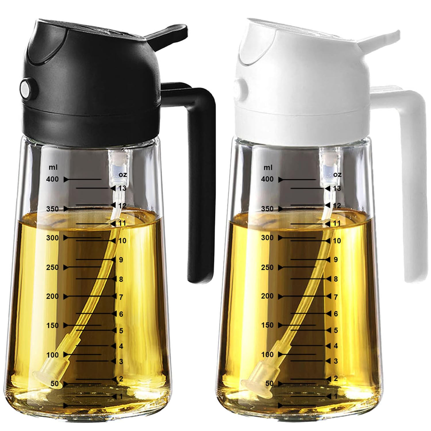 TrendPlain 16oz Olive Oil Spray Bottle - 2 in 1 Olive Oil Dispenser Bottle for Kitchen Accessories - Kitchen Gadgets, For Air Fryer