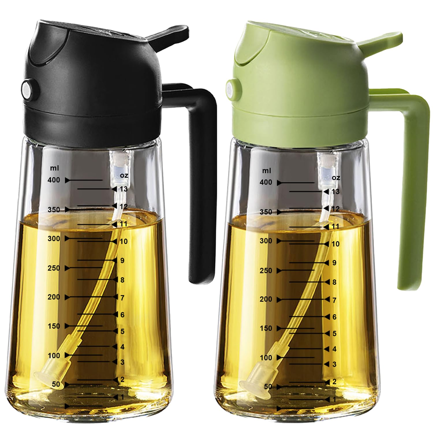 TrendPlain 16oz Olive Oil Spray Bottle - 2 in 1 Olive Oil Dispenser Bottle for Kitchen Accessories - Kitchen Gadgets, For Air Fryer