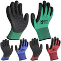3 Pairs Gardening Gloves Ultra-Grip Work Gloves Non-Slip Latex Coated Colourful Verstile for House Car Cleaning Fishing Outdoor