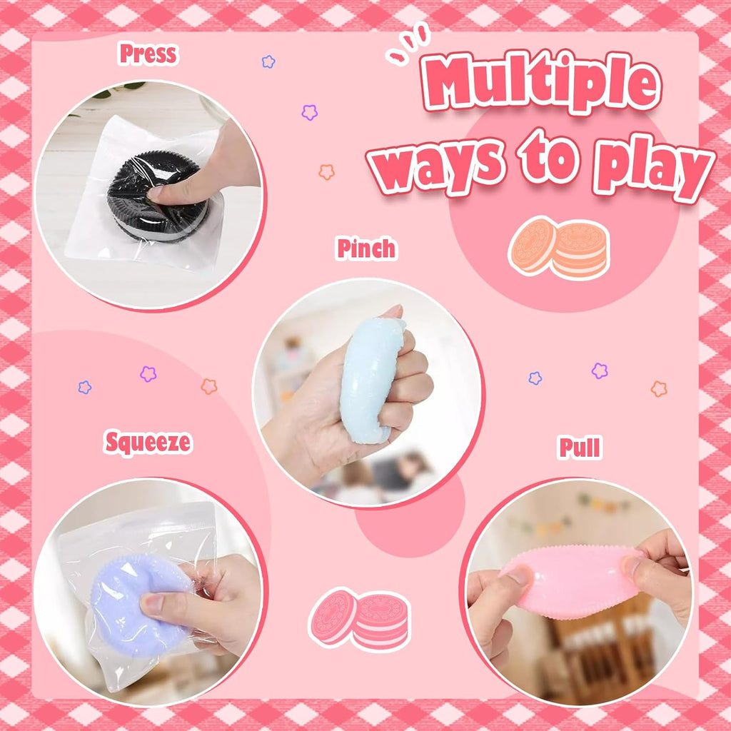 Stress Relieving Squeeze Music, 4Pcs Or eo Biscuit Stress Relief Toy, Taba Squishy, Pinching Biscuit Simulation Toy Fufu Squishy Stress Relief Toy
