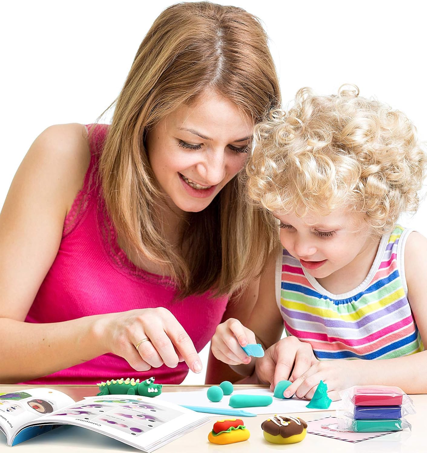 SAGO BROTHERS Air Dry Clay, 24 Colors Modelling Clay with 3 Tools & Booklet