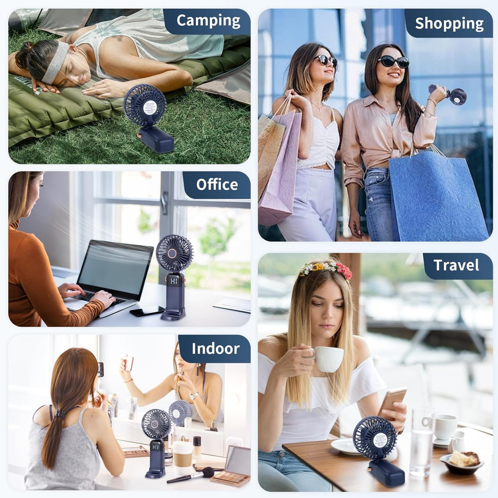 CNMTCCO Handheld Fan,Portable Mini Fan 3000 mAh Rechargeable with 5 Speeds