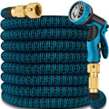 Expandable Garden Hose Pipe 150FT(45m), Flexible Water Hose w/10 Function Spray Gun & 2-in-1 Valve Quick Fittings, Lightweight, Durable, Kink-Free, Heavy Duty Expanding Hosepipes for Garden(BlackGold)
